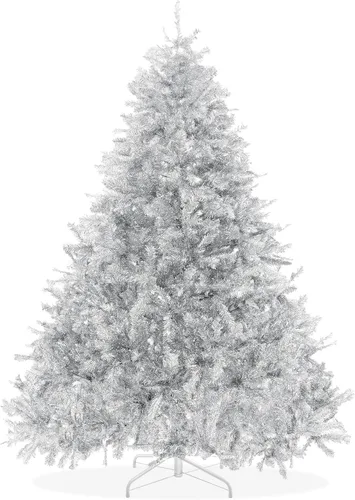 Vista 14 de Árbol de Navidad artificial Casafield de abeto negro de 6 pies con soporte de metal resistente