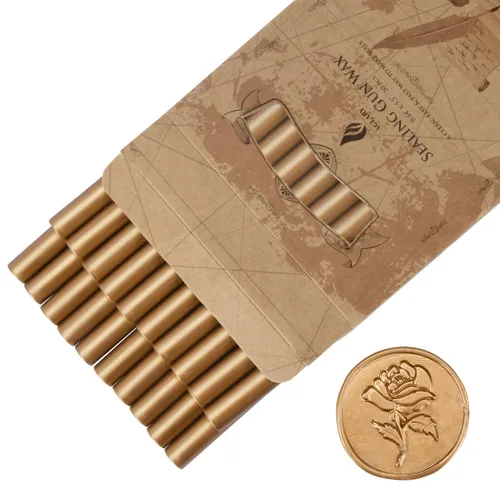 Vista 7 de 20 mini pistolas de pegamento de cera de sellado, palitos de cera de sellado, ideales para invitaciones de boda, cartas, sobres, tarjetas