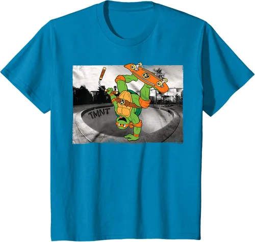 Vista 9 de Teenage Mutant Ninja Turtles Michelangelo - Camiseta de patinaje, Negro, S