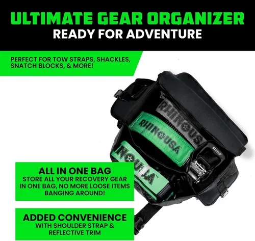 Vista 6 de Rhino USA Bolsa de almacenamiento para equipo de recuperación (negro) - Bolsa de kit de recuperación definitiva para organización en tu vehículo