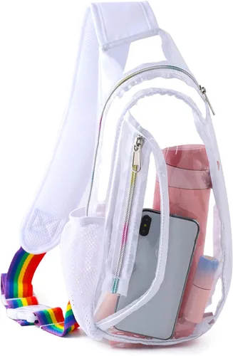 Vista 2 de Edraco Bolsa transparente aprobada para estadios, bolsa transparente en el pecho para senderismo, estadio o conciertos