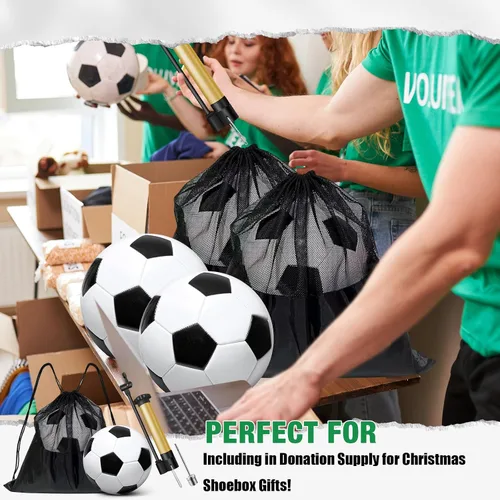 Vista 4 de Paquete de 2 pelotas de fútbol desinfladas con bomba para caja de zapatos de Navidad, tamaño de embalaje 3, tamaño 4, tamaño 5 artículos, ofertas a