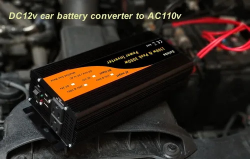 Vista 2 de Inversor de corriente para coche 1500w/pico 3000w convertidor DC12v a AC110v 60Hz con doble USB 2.1A