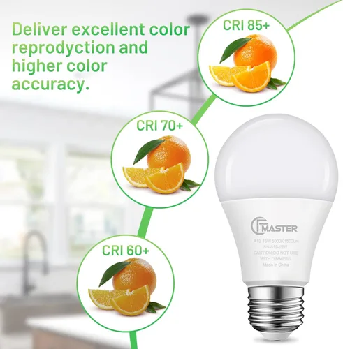 Vista 4 de Bombilla LED A19, bombillas LED equivalentes a 100 W, bombillas de luz diurna de 5000 K, 1500 lúmenes, bombilla de base estándar E26, bombillas
