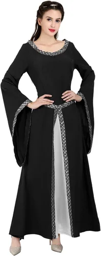Vista 128 de Kranchungel - Vestidos renacentistas de estilo medieval/irlandés/campesino para mujer; disfraz de hada, para bailes