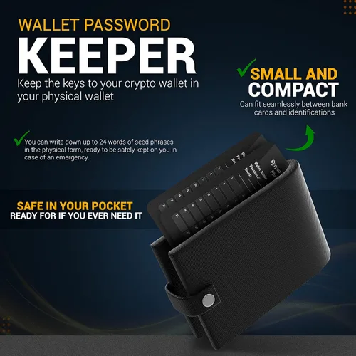 Vista 4 de Tarjeta de cartera de papel con frase semilla de criptomoneda, 25 unidades, almacenamiento en frío criptográfico, copia de seguridad premium más