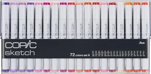 Vista 2 de Copic Sketch, Marcadores de Alcohol Ultra-combinables, Juego de 72 Piezas A