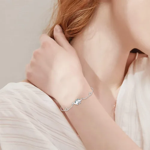 Vista 3 de 925 Sterling Silver Bracelets DinosaurRoseHummingbirdInfinite LoveElephant Bracelets Animal Bracelets Gift Jewelry for Women Girlfriend