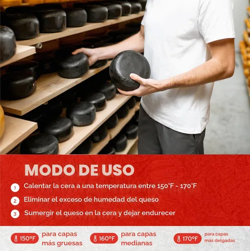 Vista 5 de Blended Waxes, Inc. Bloque de cera de queso, negro, 1 bloque