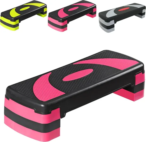 Vista 11 de ZENY Plataforma aeróbica de 31 pulgadas, escalón de entrenamiento ajustable con elevadores estables, escaladores de pie para ejercicio en casa