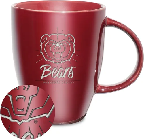 Vista 24 de Rico Industries - Taza de lustre cerámico con grabado láser de la NCAA de 18oz - Café-Té