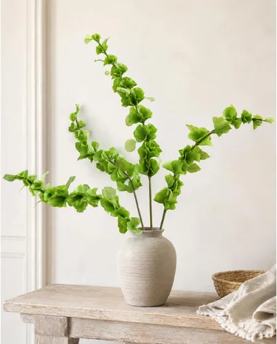 Vista 3 de FiveSeasonStuff Campanas artificiales de Irlanda, relleno de flores verdes Las espigas de flores verdes altas de 37.4 pulgadas añaden forma vertical