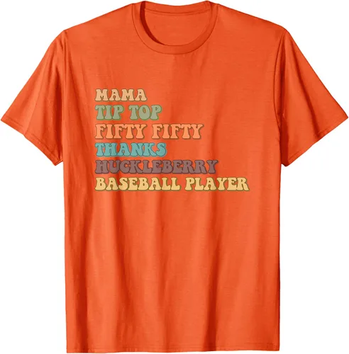 Vista 49 de Mama Tip-Top Fifty Fifty Thanks Huckleberry - Camiseta de béisbol, Negro
