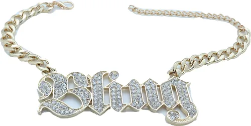 Vista 6 de TFJ - Pulsera de botas de moda para mujer, estilo urbano, cadena de metal dorado, joyería de hip hop, Metal