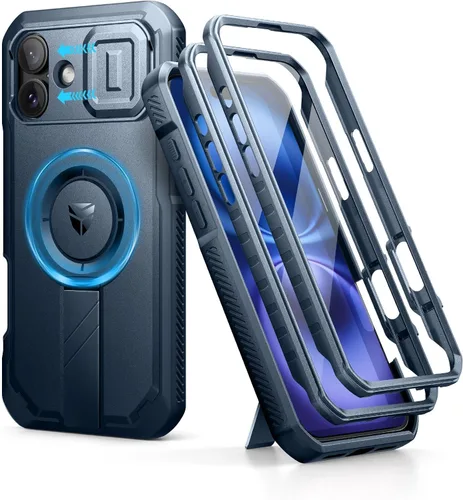 Vista 58 de Dexnor - Funda para iPhone 12 & iPhone 12 Pro con tapa deslizante para cámara, soporte ajustable y protector de pantalla integrado, carcasa