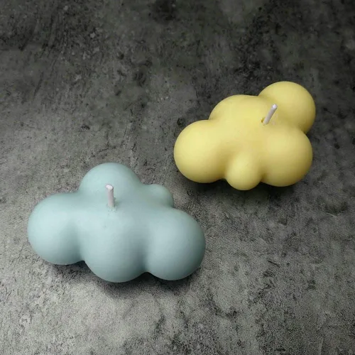 Vista 5 de MoldFun Molde de silicona 3D Cloud para fondant, chocolate, dulces, velas, jabón, bomba de baño, barra de loción, yeso de París (blanco/rosa)
