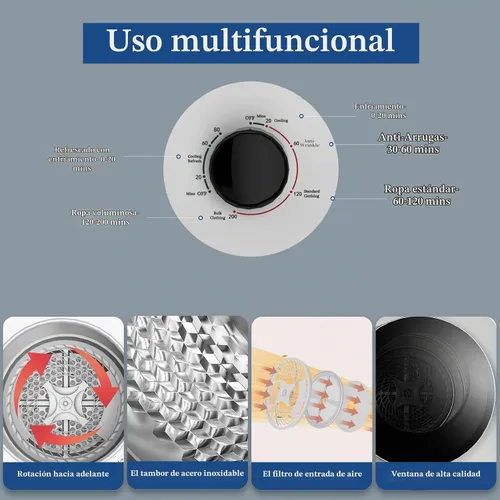Vista 6 de VCJ Juego de lavadora y secadora portátil, lavadora totalmente automática de 17 libras y secadora portátil de 10 libras con bañera de acero