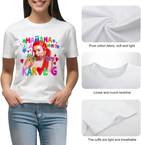Vista 5 de T-Shirts Women Casual Tee Funny Graphic T Shirt Crewneck Tshirt Summer Top