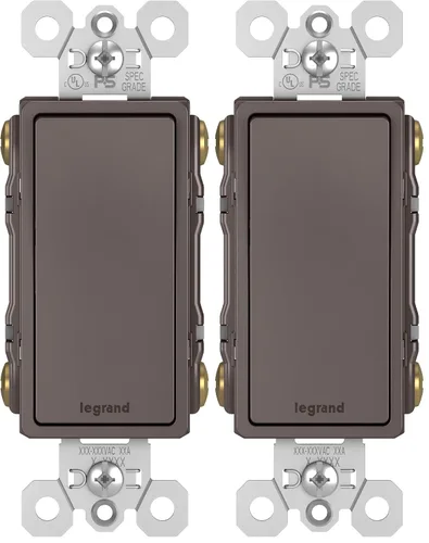Vista 36 de Legrand - Pass & Seymour - Interruptor de luz radiante de 15 amperios, balancín de un solo polo de bronce oscuro, TM870DBCC10, 1 unidad
