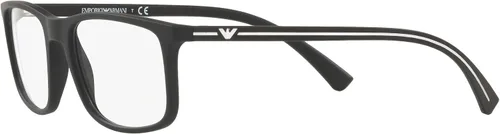 Vista 3 de Emporio Armani EA3135 - Lentes de sol cuadrados para hombre, goma negrolente demo, 2.165in, Lente de goma negraDemo