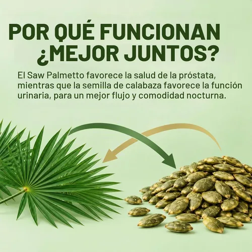 Vista 3 de Saw Palmetto con extracto de semilla de calabaza para la salud
