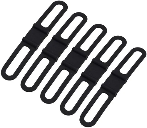 Vista 4 de 5 unids/set bici silicona banda bicicleta faro correa multiusos ciclismo linterna elástica soporte de montaje 5.5 * 1.0 in