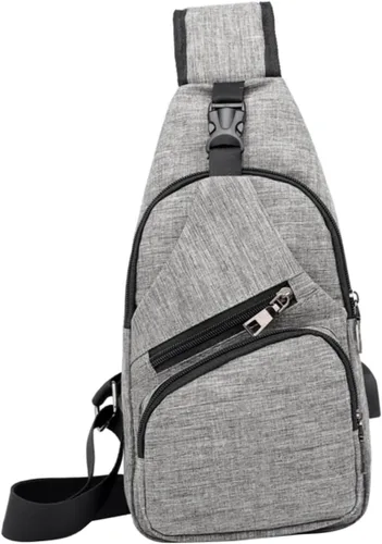 Vista 7 de TENDYCOCO 2 correas ajustables, correa de hombro ajustable para hombre, bolsa de pecho para hombre, bandolera casual