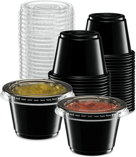 Vista 10 de Vasos de plástico sumergibles negros para porciones de 4 oz - 100