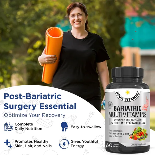 Vista 4 de Multivitamínico bariátrico con hierro para mujeres y hombres, mezcla todo en uno de 42 superalimentos para energía y apoyo inmunológico