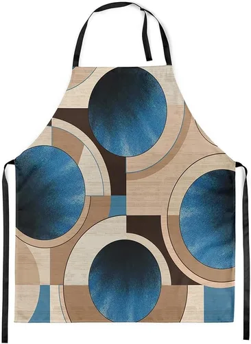 Vista 18 de Castle Fairy Delantal de cocina geométrico en espiral, moderno delantal impermeable con rayas simples para adultos (sin bolsillo), 31 x 26 pulgadas