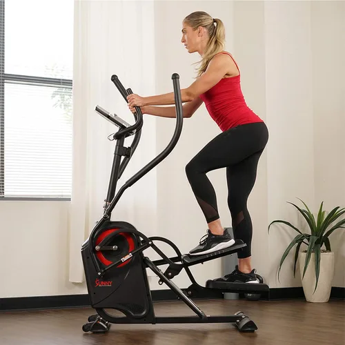 Vista 12 de Sunny Health & Fitness Cardio Climber Stepping Máquina de ejercicio elíptica para el hogar con 8 niveles de resistencia magnética, monitor