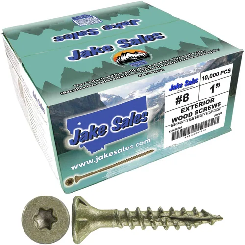 Vista 244 de 8 x 1 revestimiento exterior recubierto de bronce, tornillo de madera multiusos compatible con ACQ, cabeza plana Torx/Star Drive de 1 libra, 288