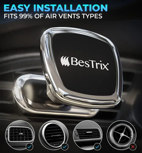 Vista 5 de Bestrix Soporte magnético para teléfono celular, soporte magnético para teléfono celular Soporte magnético para teléfono de coche compatible