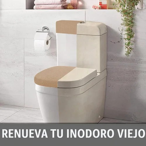 Vista 7 de Funda elástica para tapa de inodoro y funda para tanque de inodoro, juego de cubiertas elásticas para baño, tela de poliéster y elastano jacquard