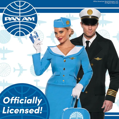 Vista 5 de UNDERWRAPS Disfraz oficial de PAN AM - Piloto y azafata de PAN AM