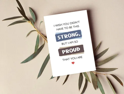 Vista 4 de Tarjeta de ánimo, tarjeta de simpatía sinceramente para amigo mejor amiga, tarjeta I'm So Proud That You, regalo de empatía para pacientes con cáncer