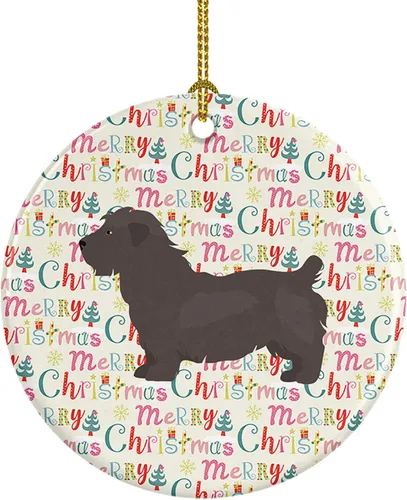 Vista 44 de Caroline's Treasures Abyssinian Sand Terrier - Adorno de cerámica para colgar en el árbol de Navidad, para el hogar, Navidad, fiestas, regalo, 3