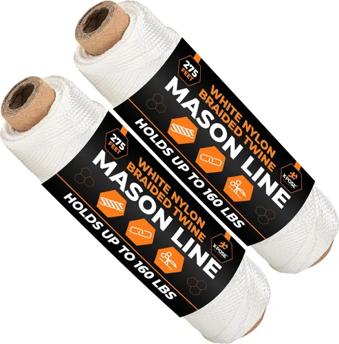 Vista 10 de Xpose Safety Green Mason Line String - Cuerda de nailon trenzado #18 - Línea de construcción duradera de 275 pies para herramientas de mampostería