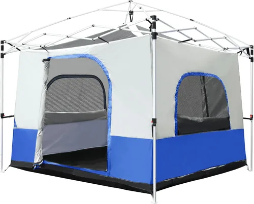 Vista 12 de REDCAMP Tienda de Campaña con Toldo para Tienda de Toldo Desplegable, Tienda Interior Convierte Toldo de Patas Rectas de 10'x10' o 10'x20' en Tienda