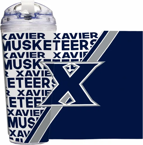 Vista 56 de Rico Industries Taza acrílica NCAA estándar de 24 onzas con tapa con bisagra, taza de doble pared oficialmente licenciada con pajita