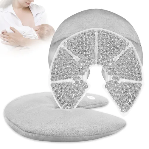 Vista 9 de Paquete de terapia de mama con cuentas de gel frío y caliente, paquetes de hielo para lactancia materna, alivio para la lactancia materna, dolor