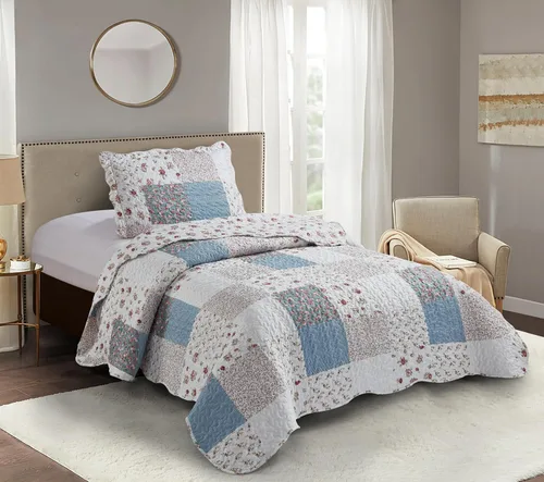 Vista 14 de Brilliant Sunshine Juego de edredón clásico de 2 piezas con 1 funda, reversible, suave y ligera, para todas las estaciones, individual, beige