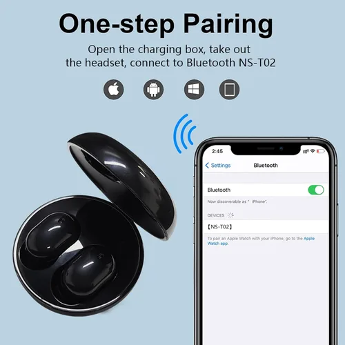 Vista 6 de Auriculares Inalámbricos para Niños, Auriculares Bluetooth para Orejas Pequeñas Mujeres Hombre Adultos, 25hrs Tiempo de Reproducción Micrófono