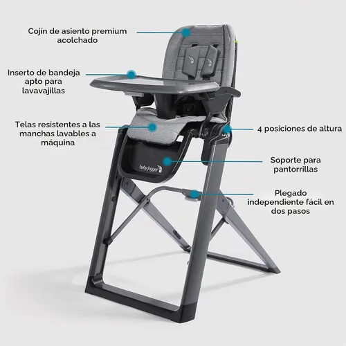 Vista 6 de Baby Jogger City Bistro - Silla alta, color grafito