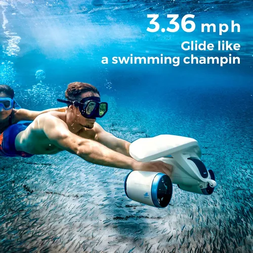 Vista 3 de Sublue Mix - Patineta submarina con soporte para cámara de acción, 30 minutos, 22lbf, 131 pies, impermeable, motores duales, para deportes
