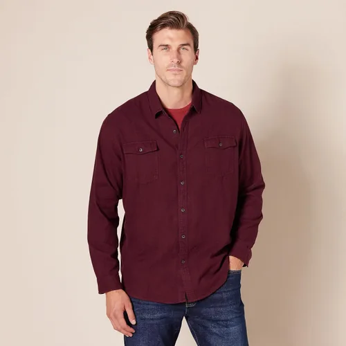 Vista 6 de Tienda Essentials - Camisa de franela de manga larga, con ajuste regular y dos bolsillos para hombre