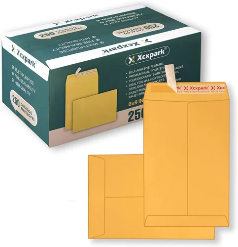 Vista 13 de Xxcxpark 120 sobres de seguridad para catálogo de 6 x 9 pulgadas, sobres autoadhesivos imprimibles, sobres marrones antidesgarros, para tarjetas