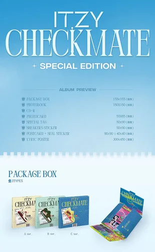 Vista 3 de ( Special Edition ) ITZY - CHECKMATE Mini Album ( A Version. )+1ea ITZY Store Gift Card K-POP SEALED