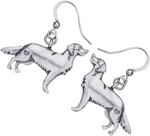 Vista 3 de WEVENI Alloy Cute Golden Retriever Dog Earrings Dainty Dangle Drop Pet Jewelry For Women Girls Ladies Vintage Gifts