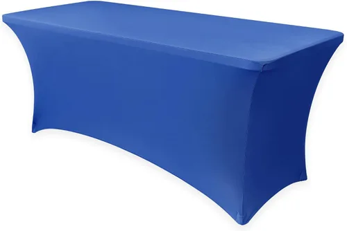 Vista 61 de Obstal Funda de mesa de elastano elástica de 4 pies para mesas plegables estándar, paquete de 2 manteles rectangulares universales ajustables